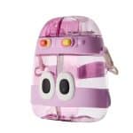 Seliya 800ml kids water bottle in pink with cartoon eyes and side clip
