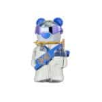 Seliya 700ml bear-shaped kids water bottle in clear with blue goggles