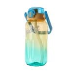 Seliya 900ml gradient water bottle, orange to teal, blue carry handle