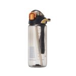Seliya 750ml water bottle in smoky grey with orange lid button