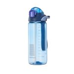 Seliya 750ml water bottle in blue with flip lid, straw and scale