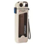 Seliya 350ml compact water bottle in beige case with wrist strap