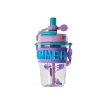 Seliya 500ml kids water bottle in purple and blue, straw lid and strap