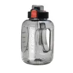 Seliya 1600ml large water bottle in smoky grey with handle and red button