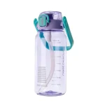 Seliya 900ml water bottle in lavender with teal handle and straw