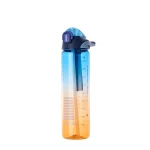 Seliya 1000ml gradient water bottle, blue to orange, flip lid and scale