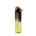 Seliya 1000ml gradient water bottle, black to lime yellow, flip lid